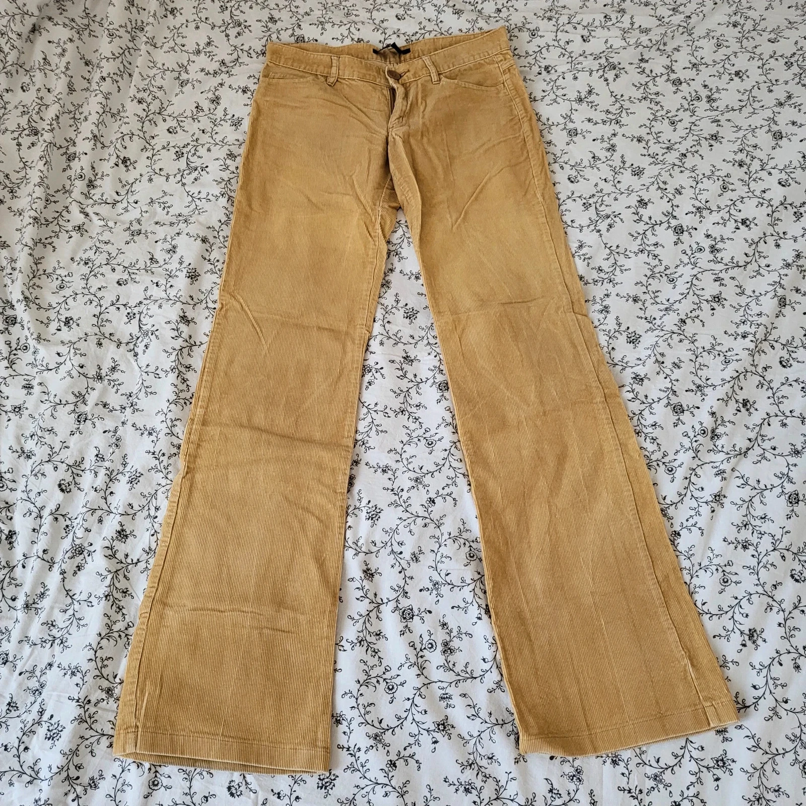 Pantalon taille basse velour côtelé